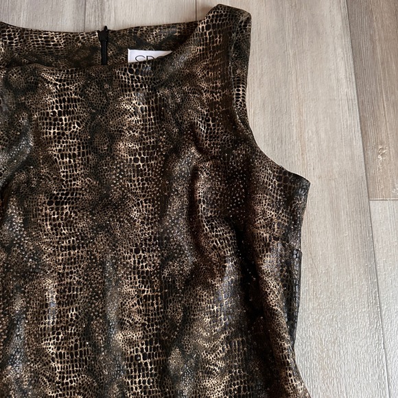 Vintage Y2K CDC Snake Skin Mini Dress Womens 6 90s Sparkle Whimsigoth Sleeveless - Picture 3 of 7